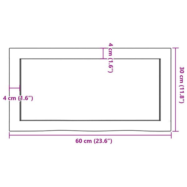 vidaXL Πάγκος Μπάνιου Σκούρο Καφέ 60x30x(2-4) εκ. Επεξεργ. Μασίφ Ξύλο