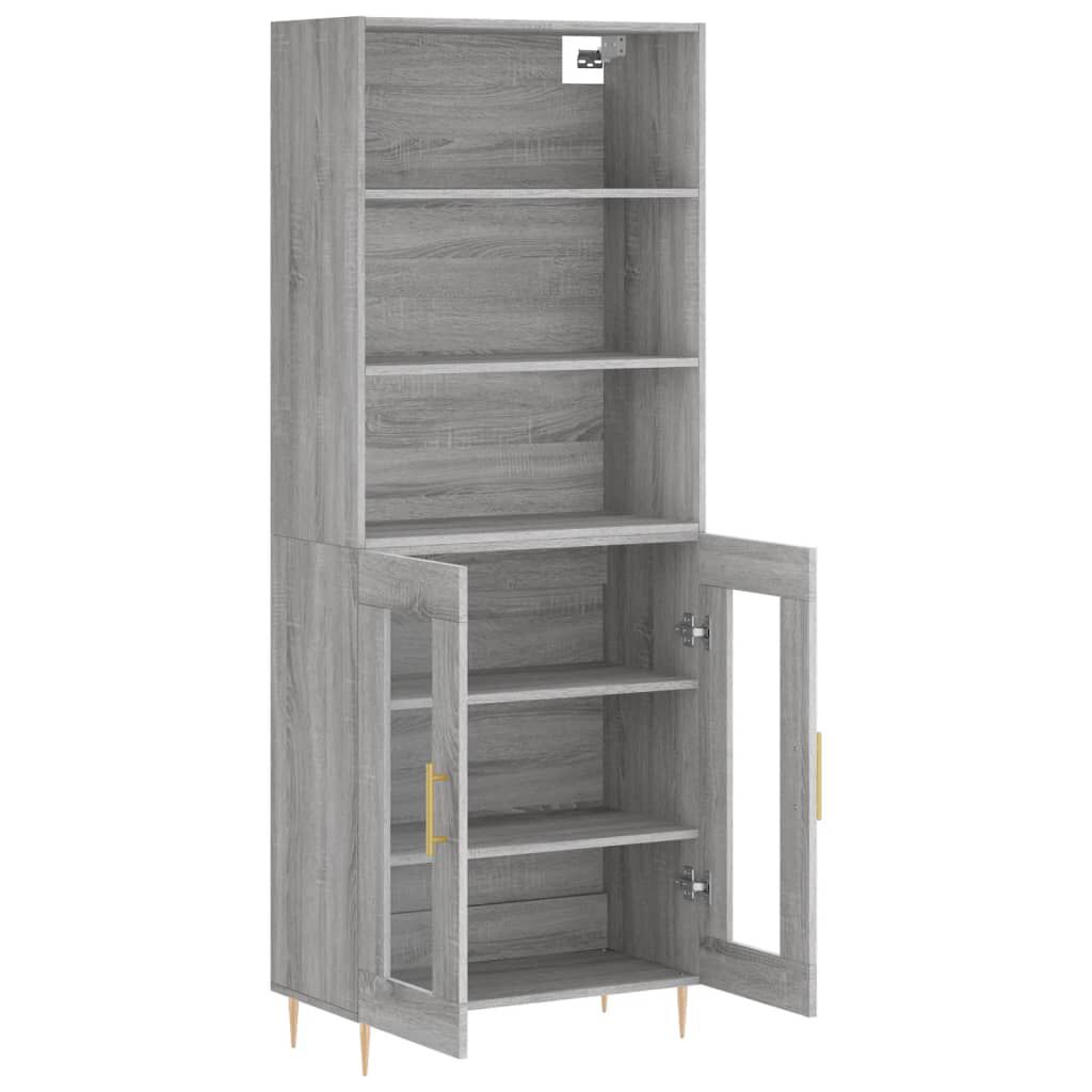 vidaXL Ντουλάπι Γκρι Sonoma 69,5 x 34 x 180 εκ. Επεξεργασμένο Ξύλο