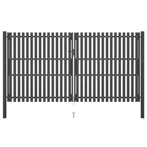 vidaXL Πόρτα Περίφραξης Κήπου Ανθρακί 4 x 2,5 μ. Ατσάλινη