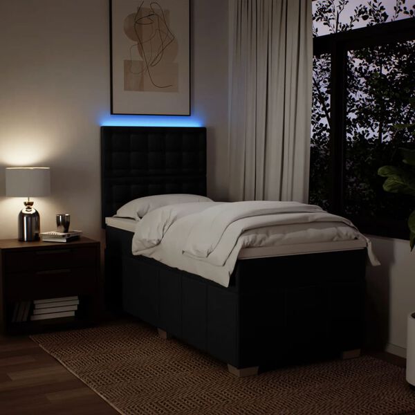 vidaXL &Kappa;&rho;&epsilon;&beta;ά&tau;&iota; Boxspring &mu;&epsilon; &Sigma;&tau;&rho;ώ&mu;&alpha; &Mu;&alpha;ύ&rho;&omicron; 100 x 200 &epsilon;&kappa;. &Upsilon;&phi;&alpha;&sigma;&mu;ά&tau;&iota;&nu;&omicron;