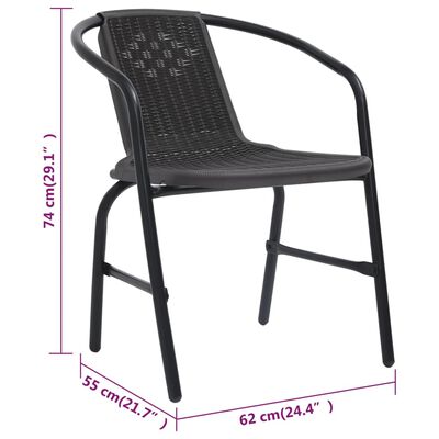 vidaXL Καρέκλες Κήπου 8 τεμ. 110 κιλά από Πλαστικό Ρατάν & Ατσάλι