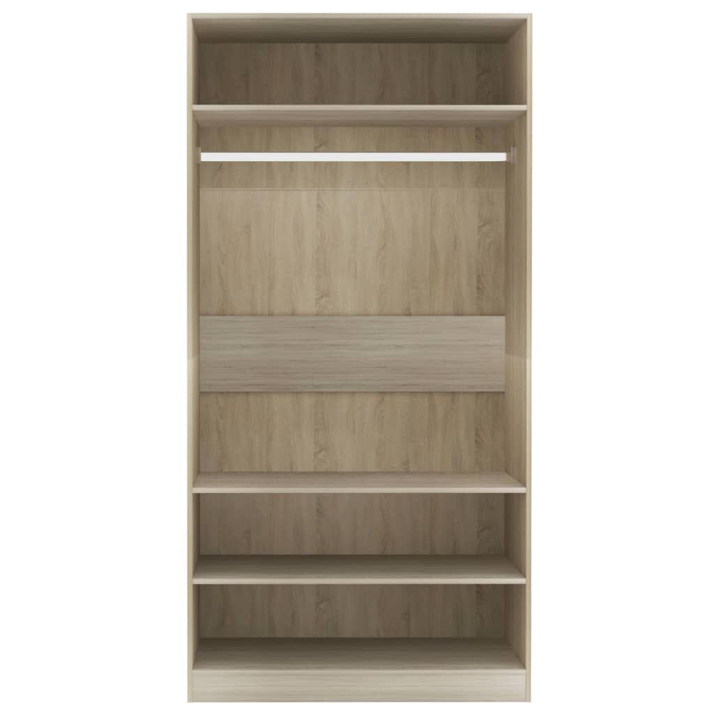 vidaXL Ντουλάπα Χρώμα Sonoma Δρυς 100 x 50 x 200 εκ. από Επεξ. Ξύλο