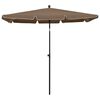 vidaXL Ομπρέλα Κήπου με Ιστό Χρώμα Taupe 210 x 140 εκ.