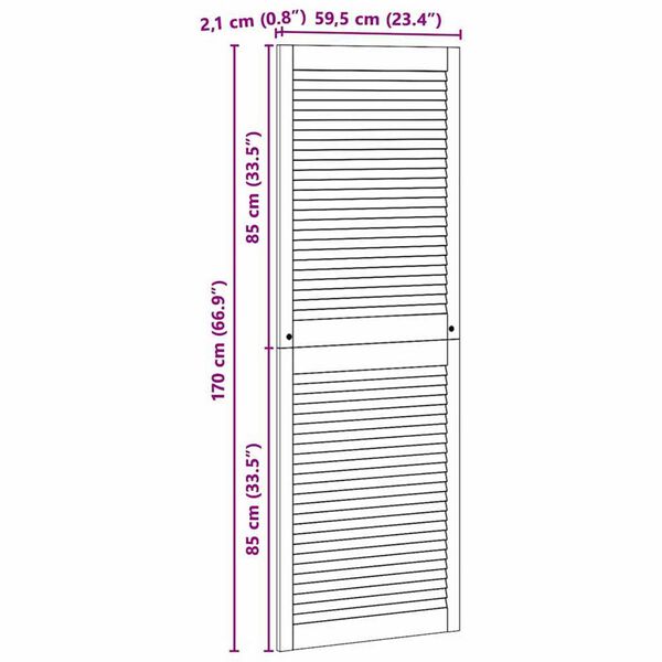 vidaXL Πόρτες Ντουλάπας με πόρτα 4 pcs Καφέ 170 x 59.5 x 2.1 εκ