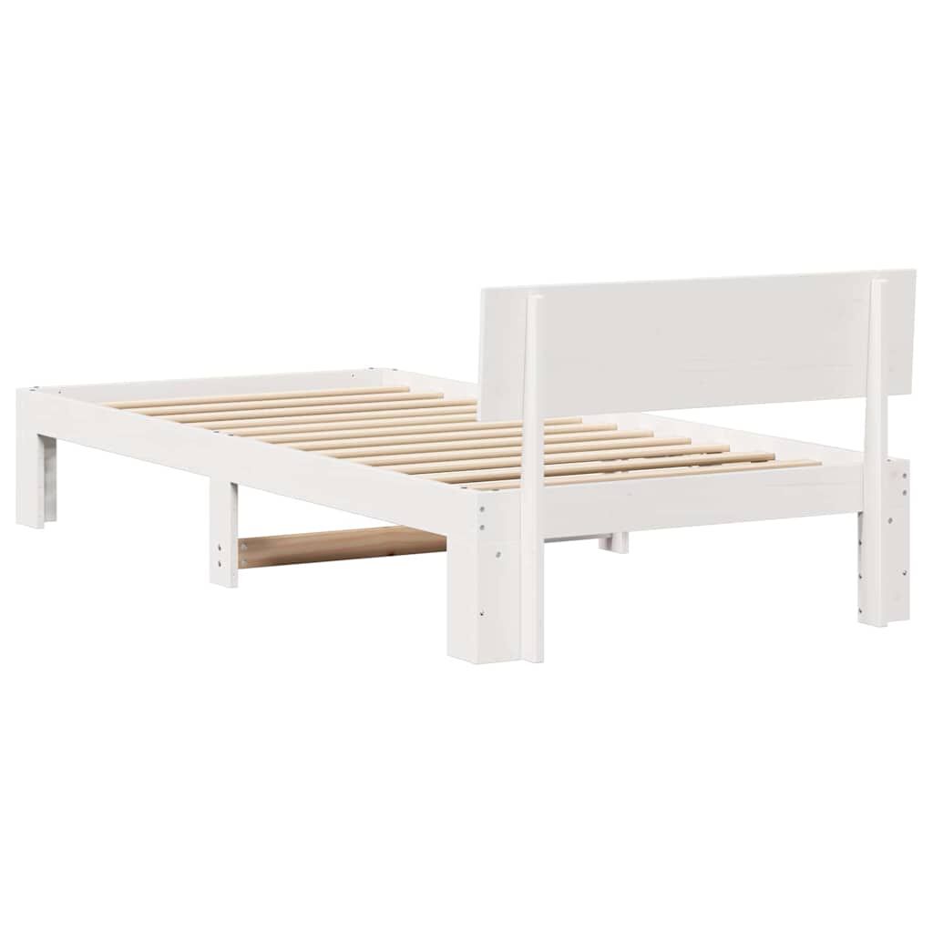 vidaXL Σκελετός Κρεβατιού Λευκό 100 x 200 cm Μασίφ ξύλο πεύκου
