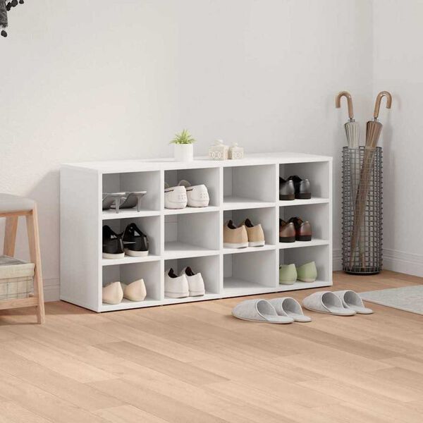 vidaXL Ντουλάπα Παπουτσιών Λευκό 103 x 30 x 51 εκ. Επεξεργασμένο ξύλο