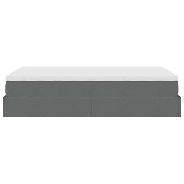 vidaXL Οθωμανικό κρεβάτι με στρώμα Σκούρο γκρι 120x200cm ύφασμα