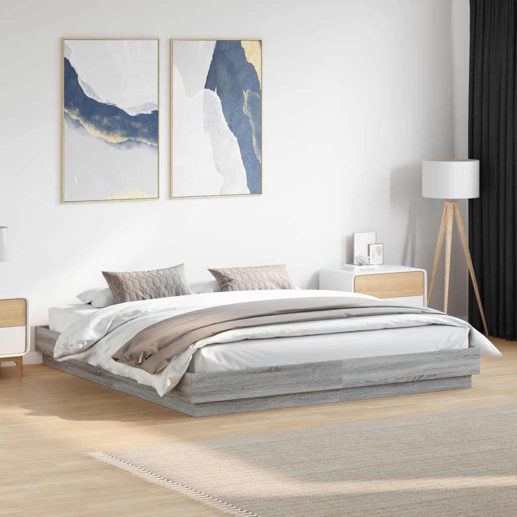 vidaXL Πλαίσιο Κρεβατιού Γκρι Sonoma 180x200 εκ. Επεξεργασμένο Ξύλο