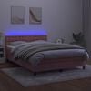 vidaXL &Kappa;&rho;&epsilon;&beta;ά&tau;&iota; Boxspring &mu;&epsilon; &Sigma;&tau;&rho;ώ&mu;&alpha; & LED &Rho;&omicron;&zeta; 140x200 &epsilon;&kappa;. &Beta;&epsilon;&lambda;&omicron;ύ&delta;&iota;&nu;&omicron;