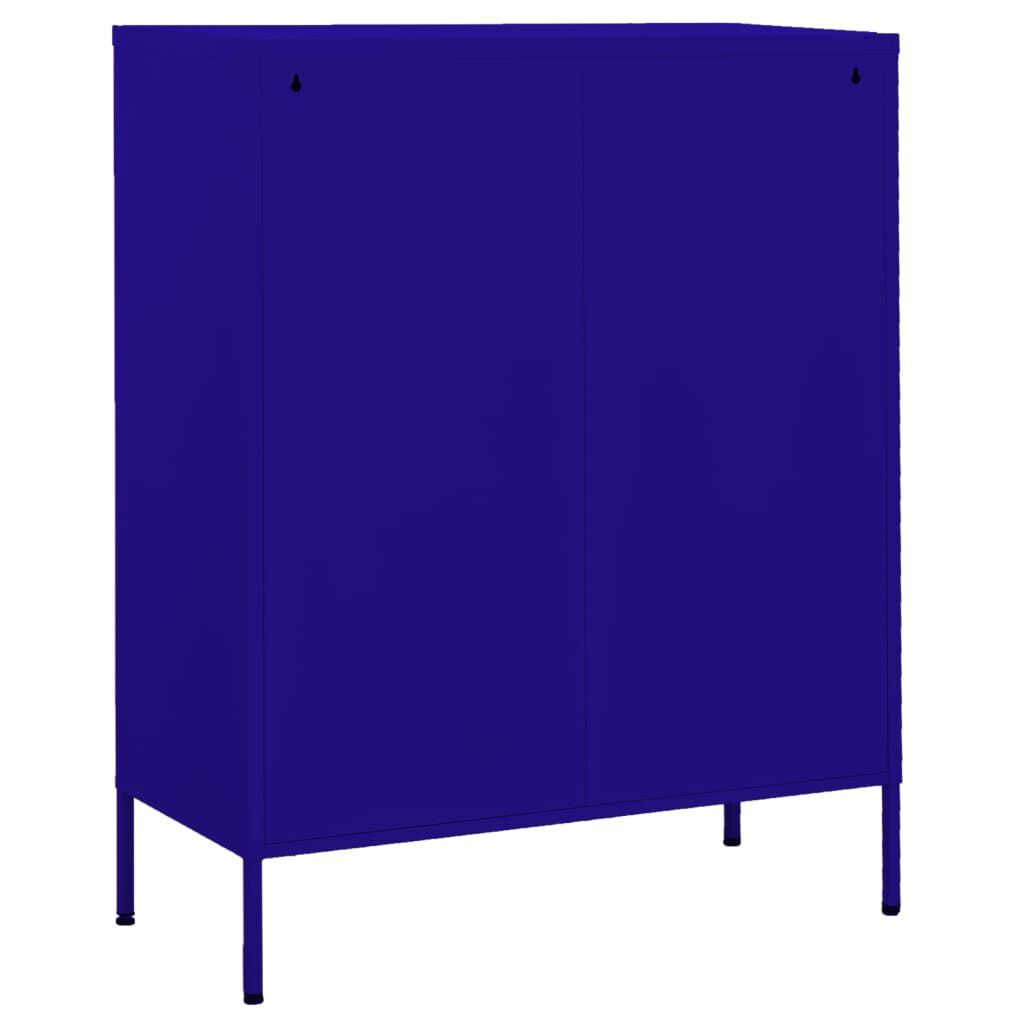 vidaXL Ντουλάπι Αποθήκευσης Ναυτικό Μπλε 80 x 35 x 101,5 εκ. Ατσάλινο