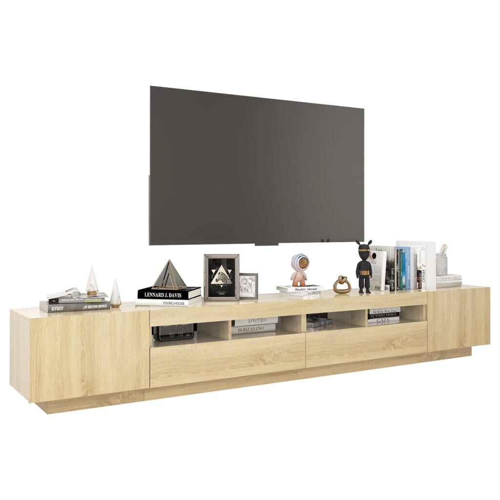 vidaXL Έπιπλο Τηλεόρασης με LED Sonoma Δρυς 260 x 35 x 40 εκ.