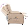 vidaXL Πολυθρόνα Μασάζ Ηλεκτρική Κρεμ Υφασμάτινη