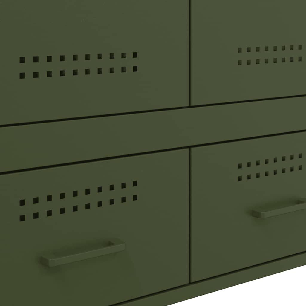 vidaXL Ντουλάπι Πράσινο Λαδί 68x39x101,5 εκ. από Ατσάλι