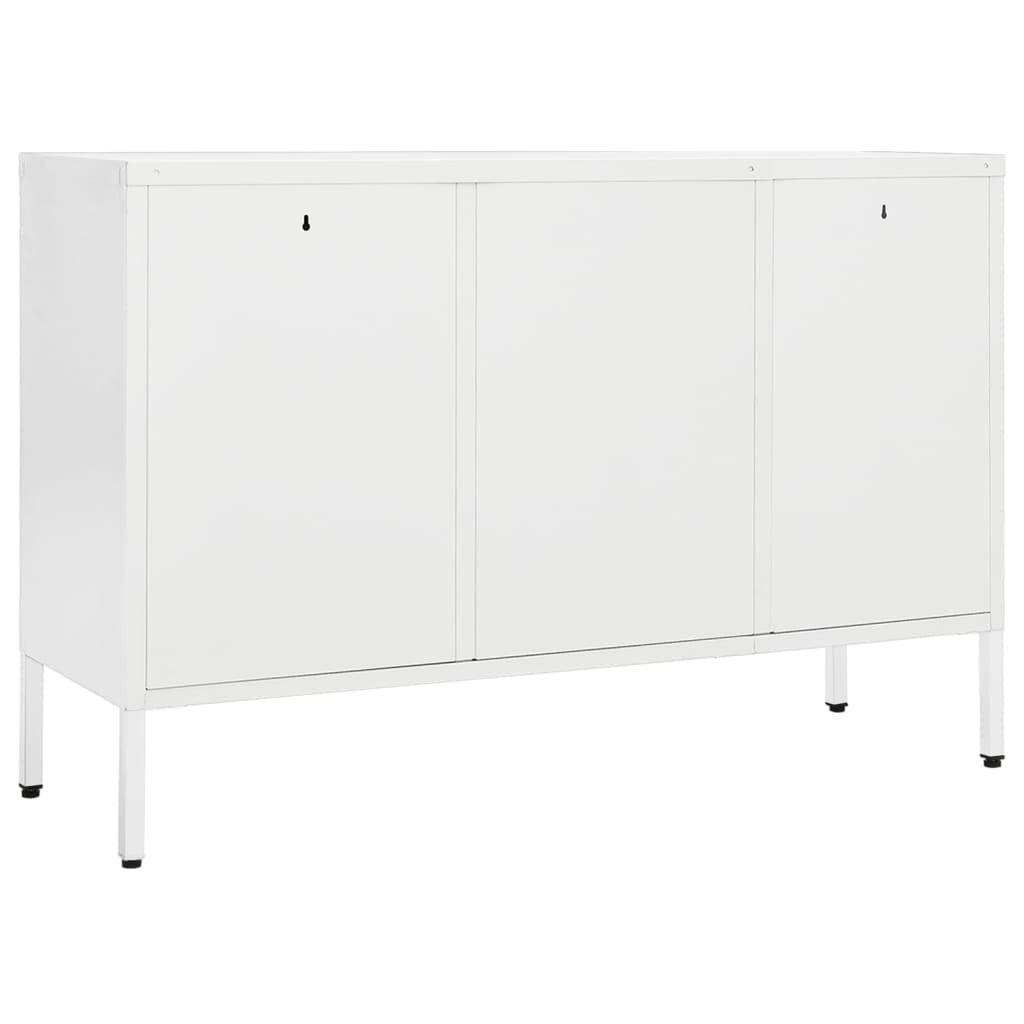 vidaXL Μπουφές Λευκός 105 x 35 x 70 εκ. από Ατσάλι και Ψημένο Γυαλί