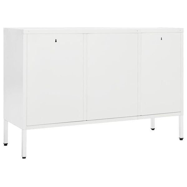 vidaXL Μπουφές Λευκός 105 x 35 x 70 εκ. από Ατσάλι και Ψημένο Γυαλί