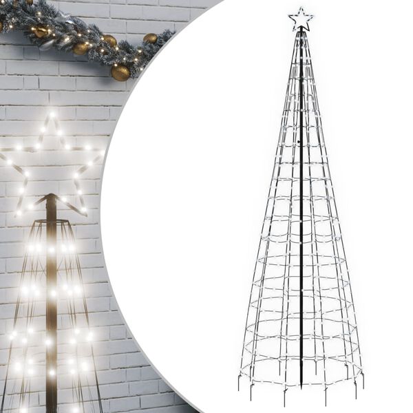 vidaXL Χριστουγεννιάτικο δέντρο LED με καρφιά 570 LED Ψυχρό Λευκό