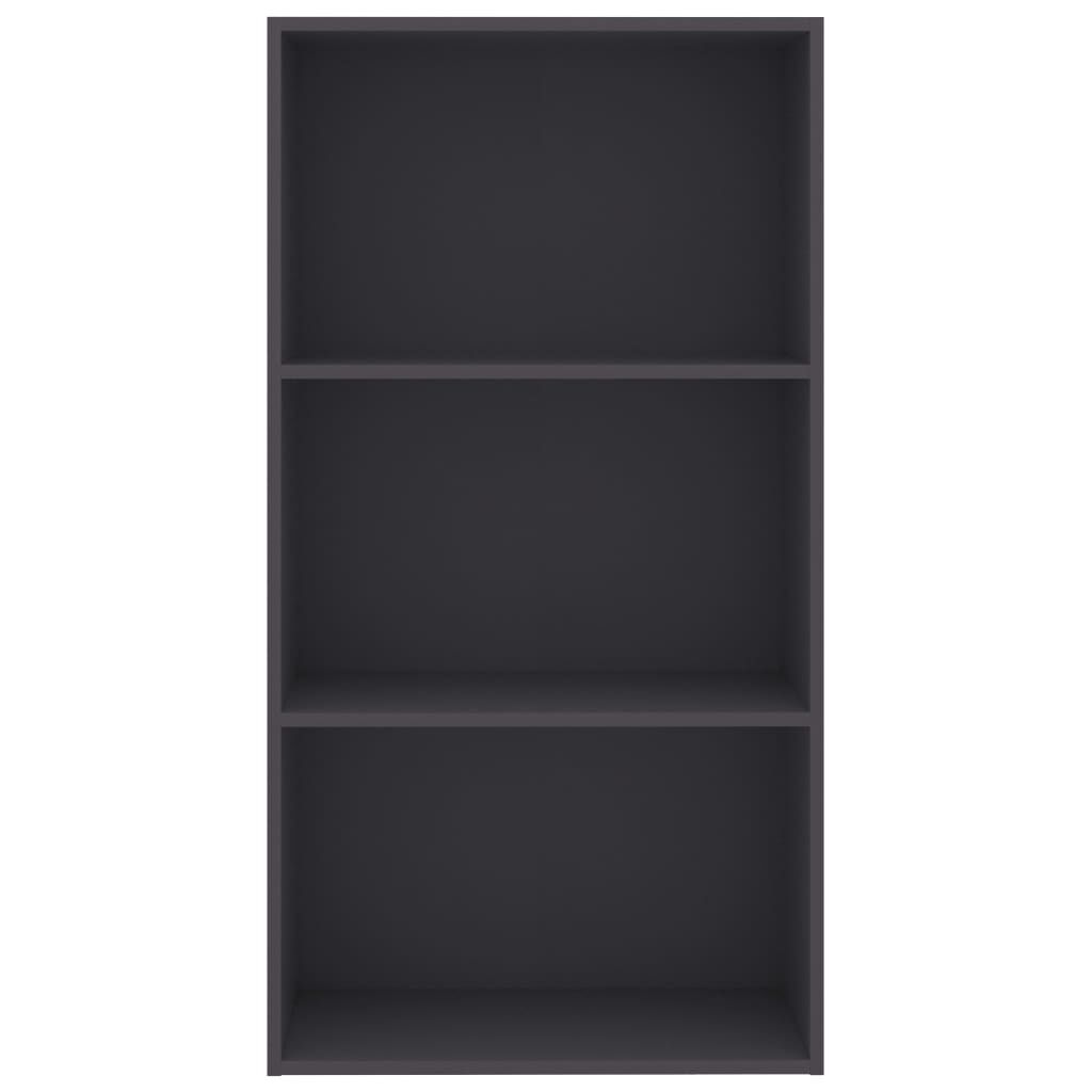 vidaXL Βιβλιοθήκη με 3 Ράφια Γκρι 60 x 30 x 114 εκ. από Επεξ. Ξύλο