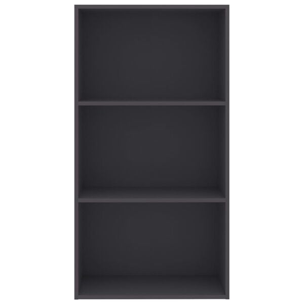 vidaXL Βιβλιοθήκη με 3 Ράφια Γκρι 60 x 30 x 114 εκ. από Επεξ. Ξύλο