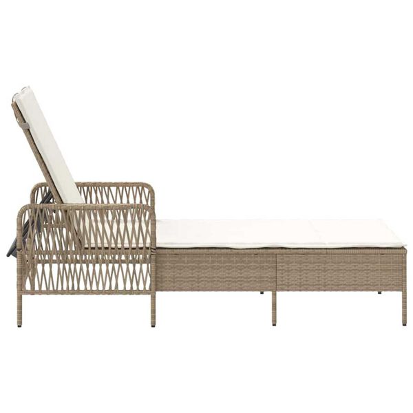 vidaXL Ξαπλώστρα με μαξιλάρι Μπεζ 157 x 55 x 92 εκ. συνθετικό ρατάν