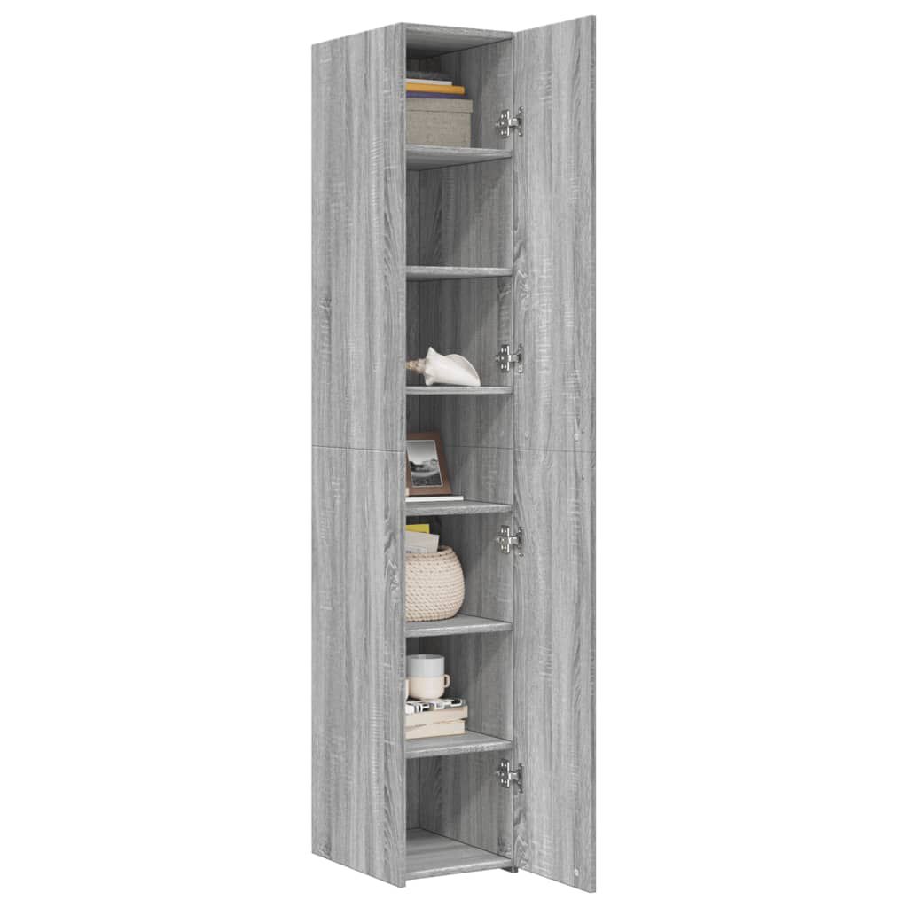 vidaXL Ντουλάπι Γκρι Sonoma 30x42,5x185 εκ. από Επεξεργασμένο Ξύλο