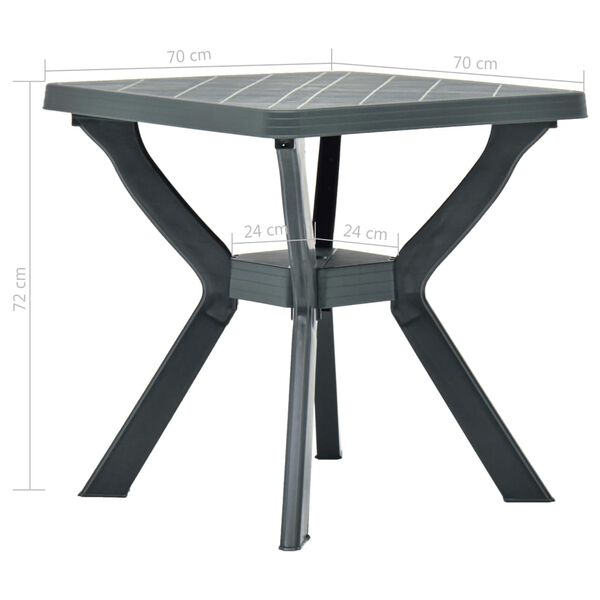 vidaXL Τραπέζι Bistro Πράσινο 70 x 70 x 72 εκ. Πλαστικό