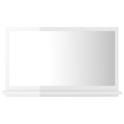 vidaXL Καθρέφτης Μπάνιου Γυαλιστερό Λευκό 60x10,5x37 εκ. Μοριοσανίδα
