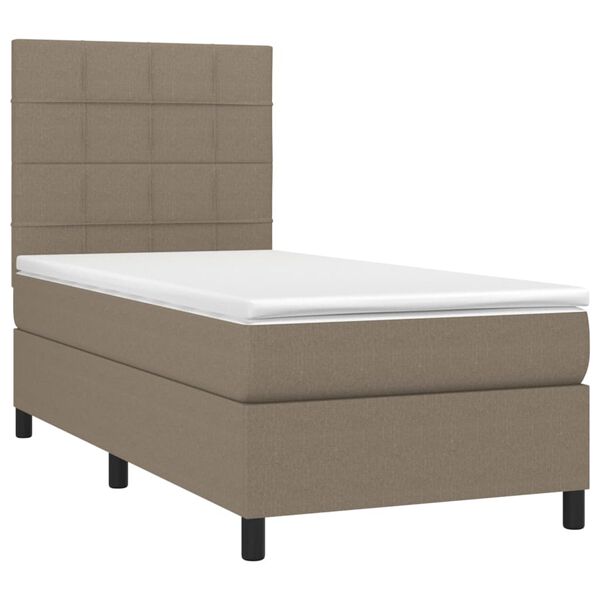 vidaXL &Kappa;&rho;&epsilon;&beta;ά&tau;&iota; Boxspring &mu;&epsilon; &Sigma;&tau;&rho;ώ&mu;&alpha; Taupe 90x200 &epsilon;&kappa;. &Upsilon;&phi;&alpha;&sigma;&mu;ά&tau;&iota;&nu;&omicron;