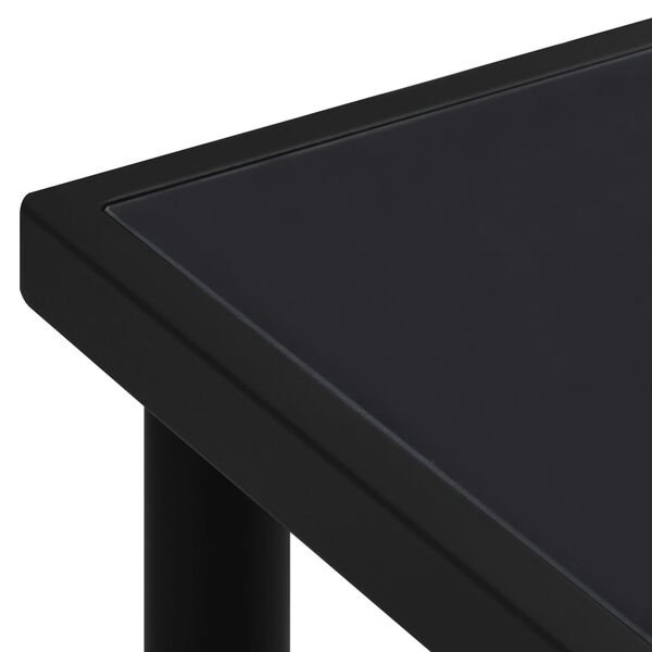 vidaXL Τραπέζι Κήπου με Γυάλινη Επιφάνεια 150 x 90 x 74 εκ. Ατσάλινο