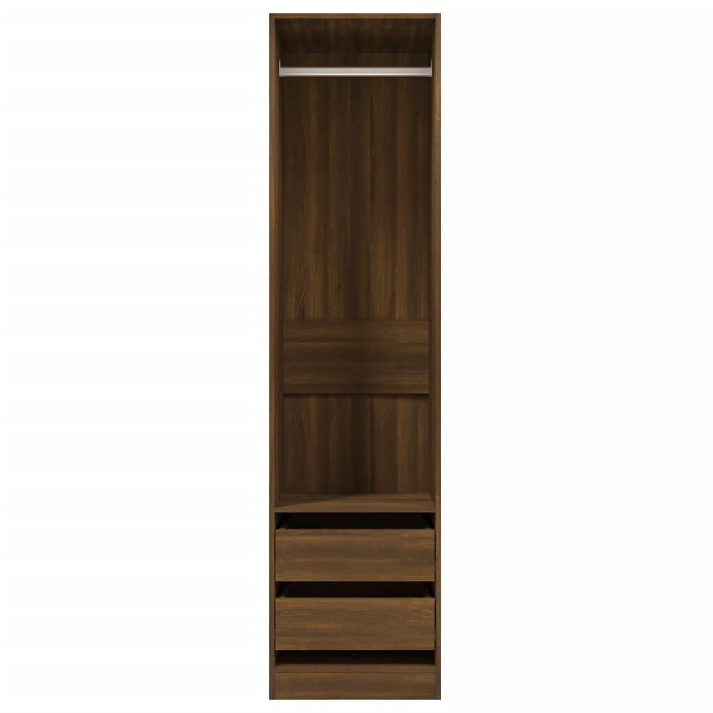 vidaXL Ντουλάπα με Συρτάρια Καφέ Δρυς 50x50x200 εκ. Επεξεργασμένο Ξύλο