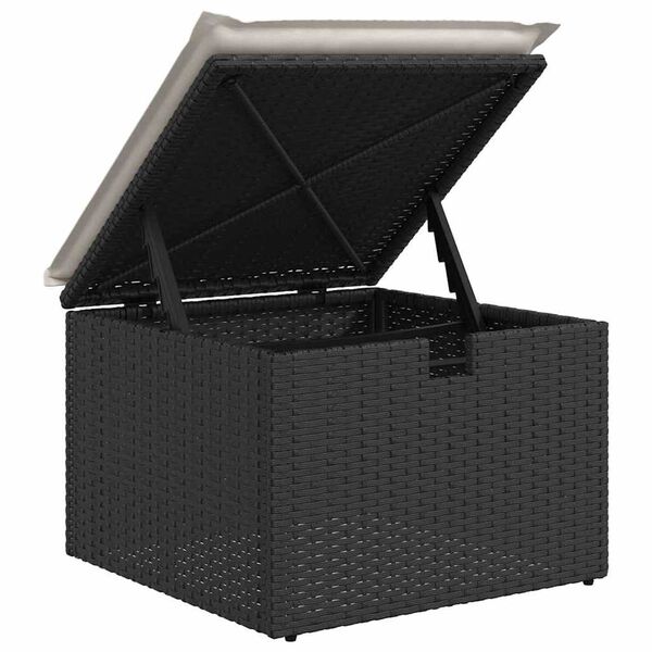 vidaXL Σετ Καναπέ Κήπου με μαξιλάρι 8 pcs Μαύρο Πολυ ράταν