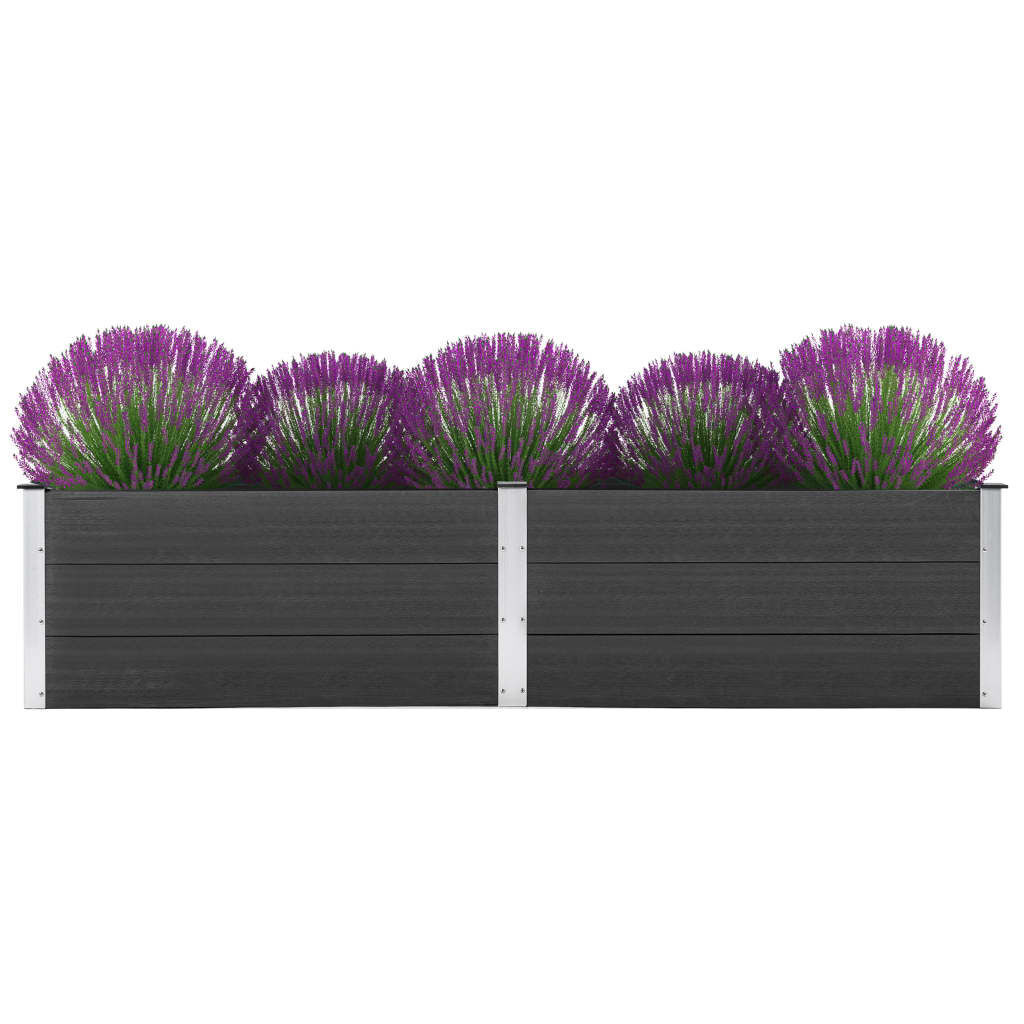 vidaXL Ζαρντινιέρα Υπερυψωμένη Γκρι 250 x 100 x 54 εκ. από WPC