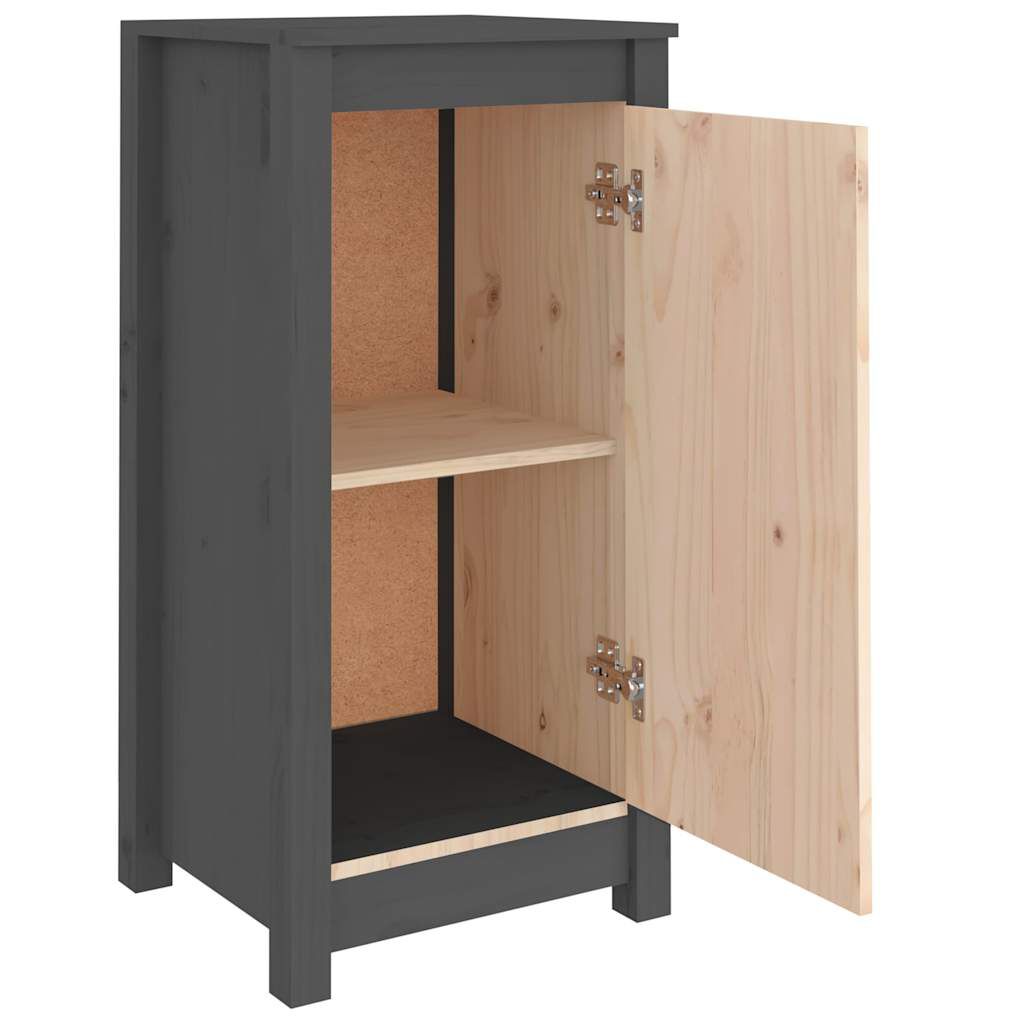 vidaXL Ντουλάπι Γκρι 39x35x80 εκ. από Μασίφ Ξύλο Πεύκου