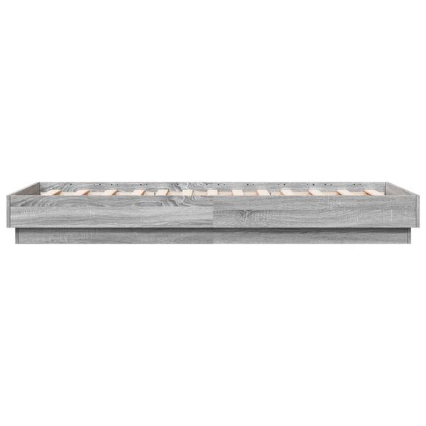 vidaXL Πλαίσιο Κρεβατιού με λυχνίες LED Γκρι sonoma 75 x 190 εκ.