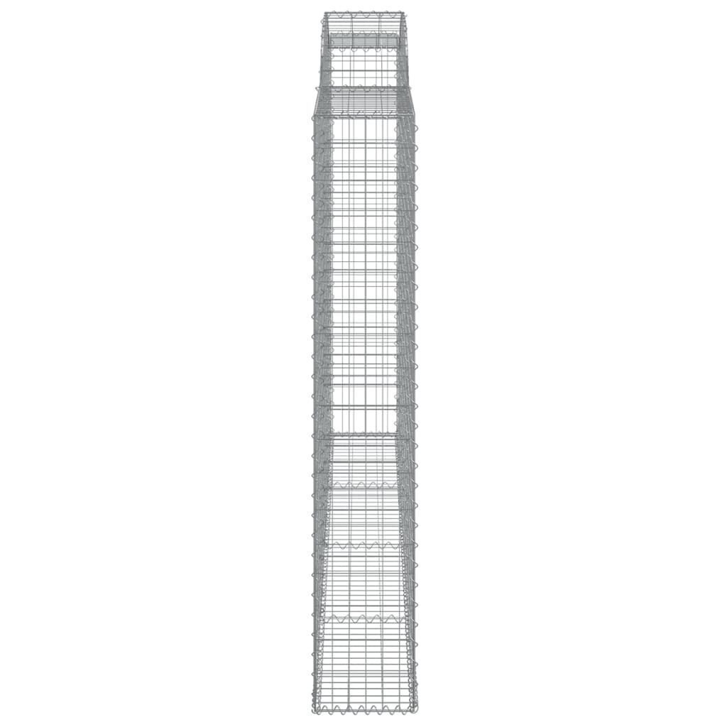 vidaXL Συρματοκιβώτια Τοξωτά 7 τεμ. 300x30x180/200 εκ. Γαλβαν. Ατσάλι