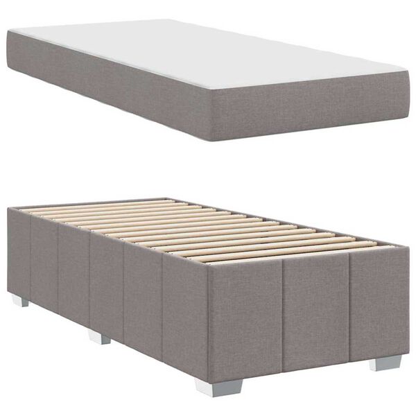 vidaXL Σκελετός Κρεβατιού Taupe 90 x 200 cm ύφασμα