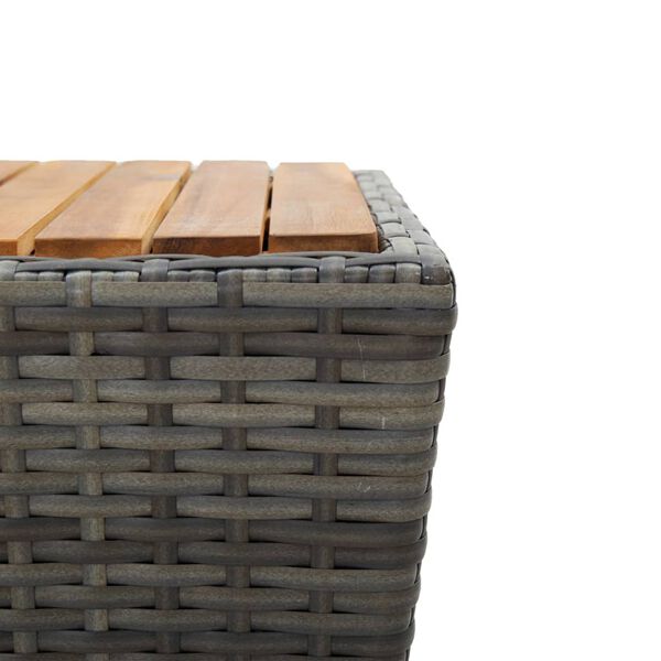 vidaXL Σετ Επίπλων Bistro 3τεμ Γκρι Συνθετικό Ρατάν/Γυαλί με Μαξιλάρια