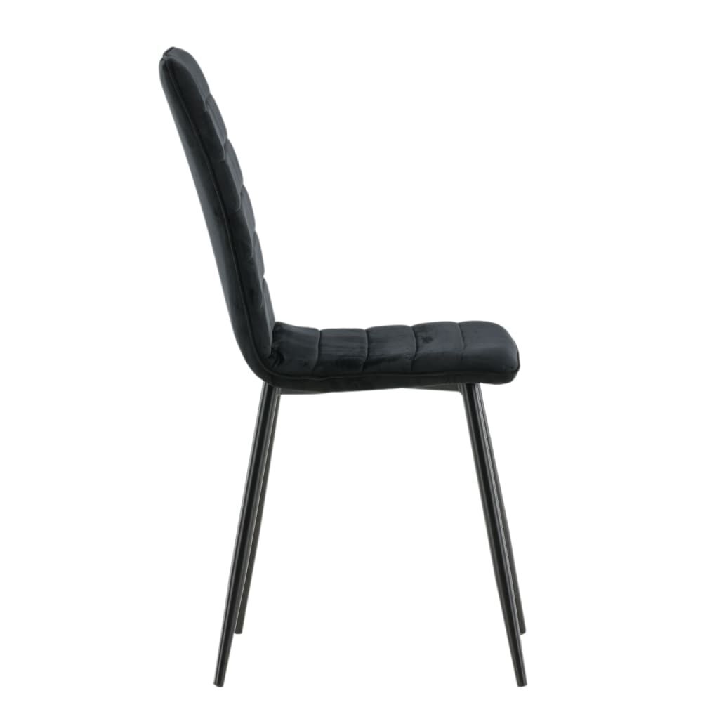 Venture Home Καρέκλες Τραπεζαρίας Windu 2 τεμ. Μαύρες Βελούδινες
