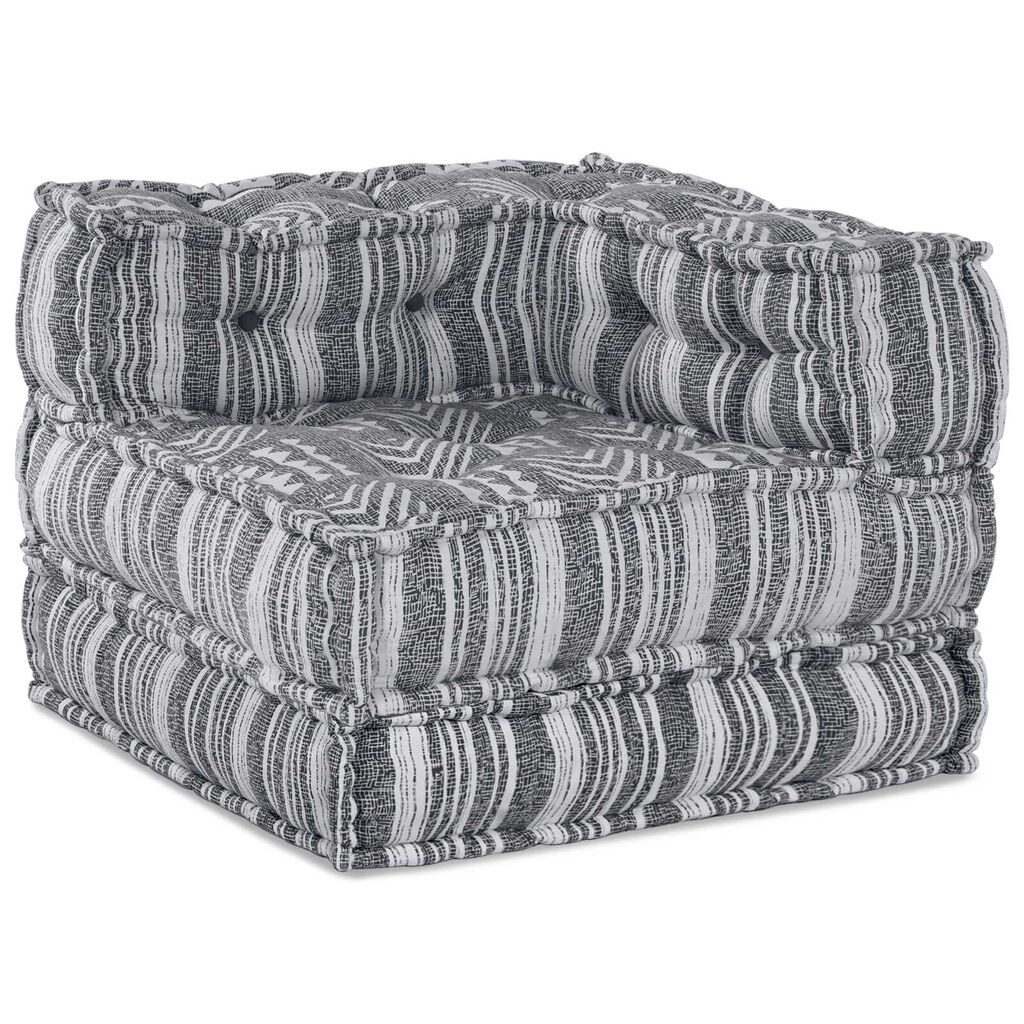 vidaXL Μοντέρνος Πούφ Σαλονιού 3 Θέσεων - Light Grey Fabric, Εύκολη Μετατροπή