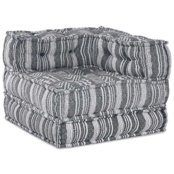vidaXL Μοντέρνος Πούφ Σαλονιού 3 Θέσεων - Light Grey Fabric, Εύκολη Μετατροπή