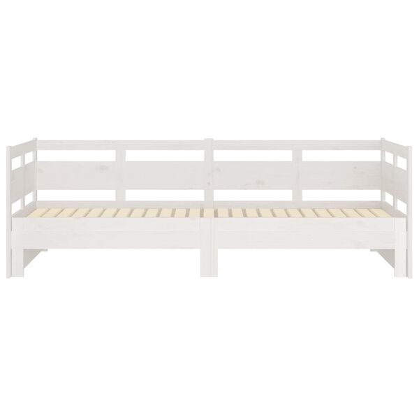 vidaXL Καναπές Κρεβάτι Συρόμενος Λευκός 2x(80x200) εκ. από Μασίφ Πεύκο