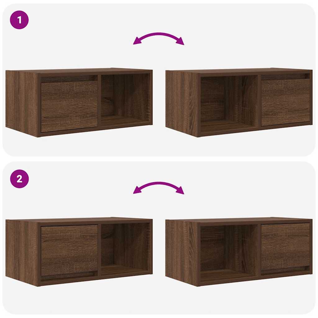 vidaXL Έπιπλο Τηλεόρασης καφέ δρυς 60x31x25,5 εκ. Επεξεργασμένο Ξύλο