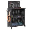 vidaXL Καρότσι εργαλείων με ράφι Μαύρο 65 x 35 x 111 εκ Κρύα χάλυβας