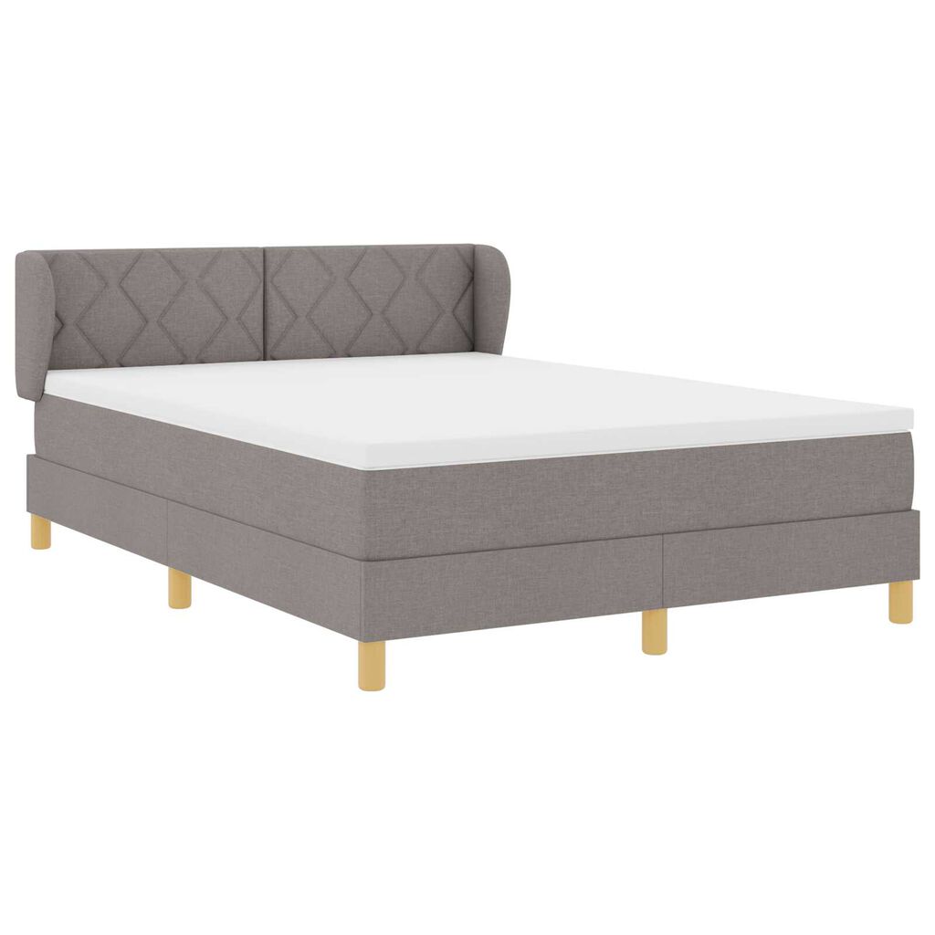 vidaXL Κρεβάτι Ανοιχτού Κουτιού με Στρώμα σε Taupe - 160x200 εκ Ύφασμα