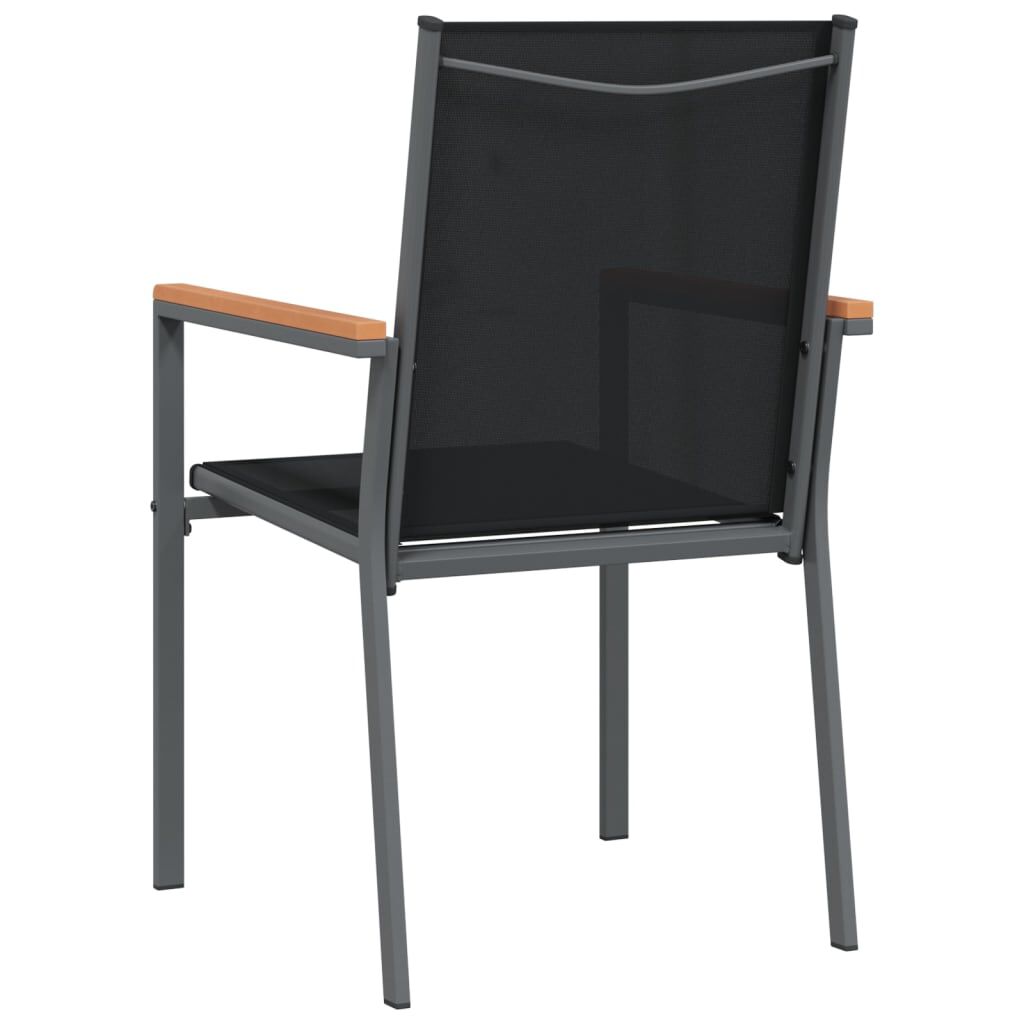 vidaXL Καρέκλες Κήπου 2 τεμ. Μαύρο 55x61,5x90 εκ. από Textilene/Ατσάλι