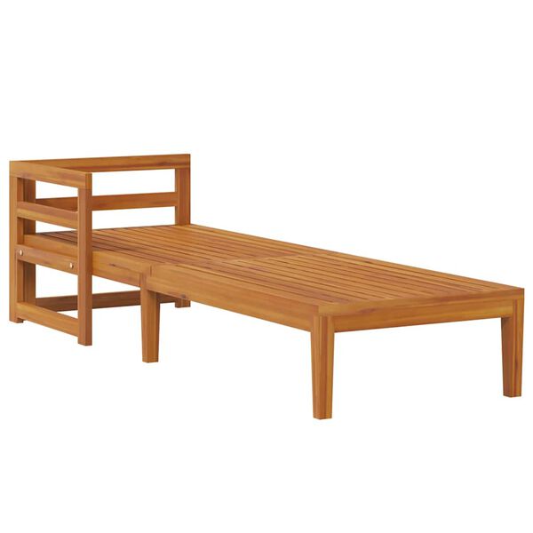 vidaXL Ξαπλώστρα με 1 Μπράτσο από Ξύλο Ακακίας & Σκούρα Γκρι Μαξιλάρια