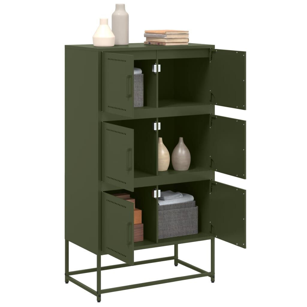 vidaXL Ντουλάπι Πράσινο Λαδί 68,5x38,5x123,5 εκ. από Ατσάλι