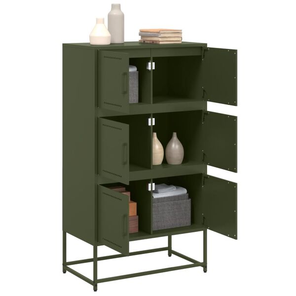 vidaXL Ντουλάπι Πράσινο Λαδί 68,5x38,5x123,5 εκ. από Ατσάλι