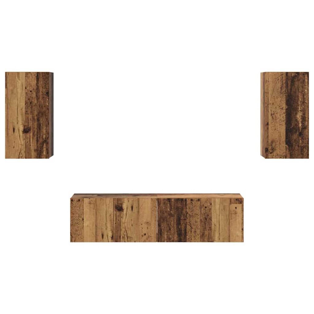 vidaXL Σετ επίπλου τηλεόρασης 4 pcs Παλαιό ξύλο 30.5 x 30 x 60 εκ.