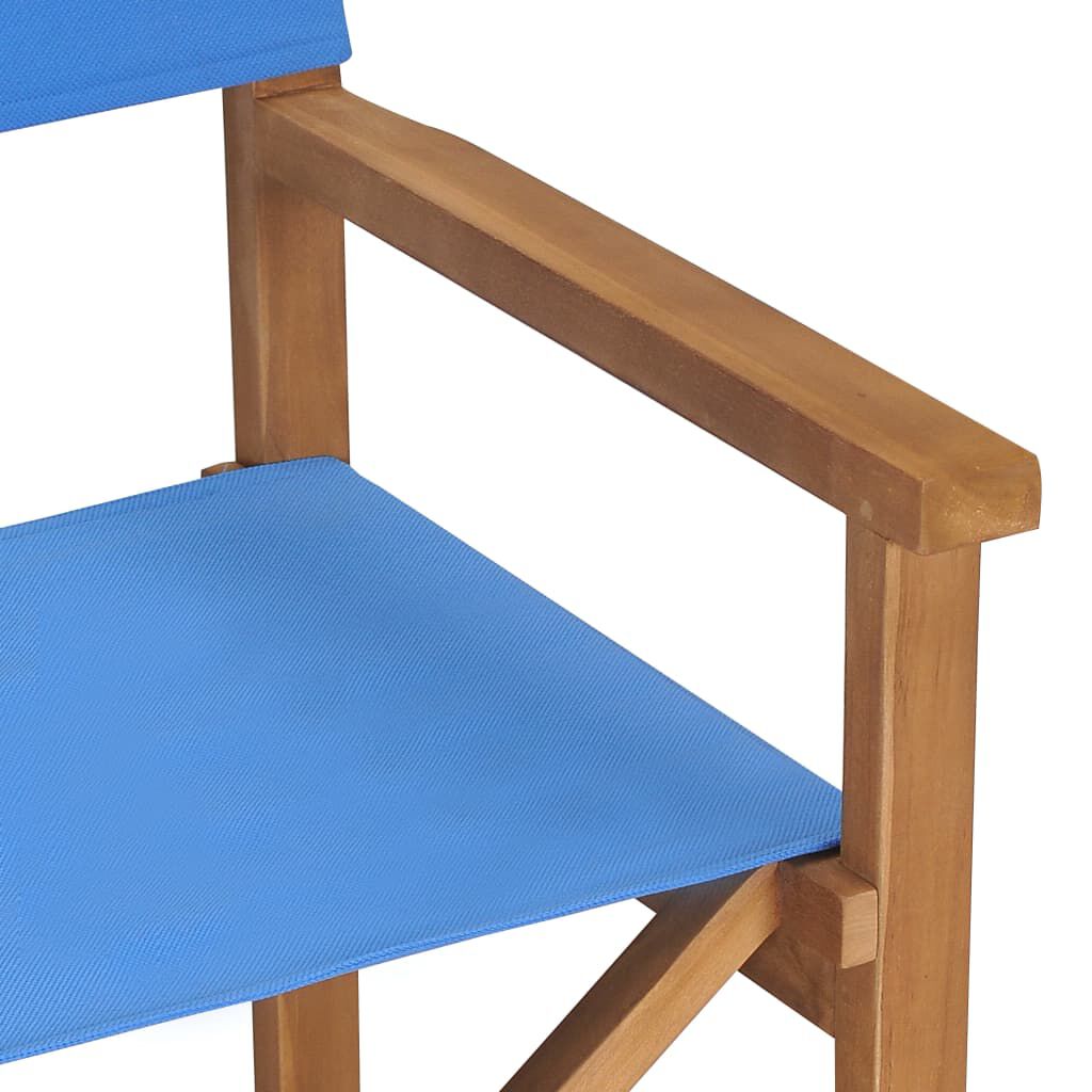 vidaXL Καρέκλα Σκηνοθέτη Μπλε από Μασίφ Ξύλο Teak