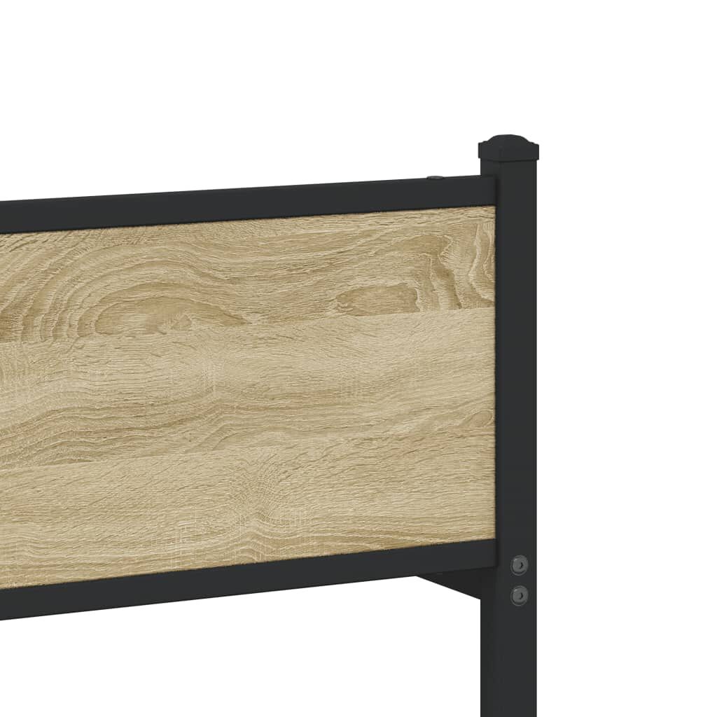 vidaXL Σκελετός Κρεβ. Χωρίς Στρώμα Sonoma Δρυς 90x200 εκ. Μεταλλικό